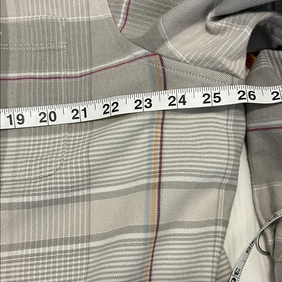 Tommy Bahama Canyon Beach Pebble Clay Plaid Flannel Shirt - Picture 8 of 11